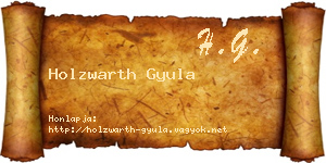 Holzwarth Gyula névjegykártya